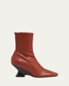 Dries Van Noten Ankle Boots With Square Toe And Unique Heel In Brown