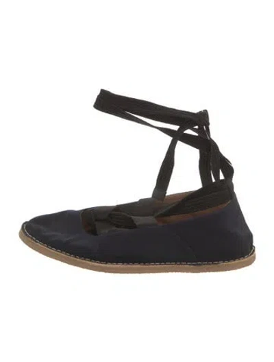 Pre-owned Dries Van Noten Leather Flats In Blue