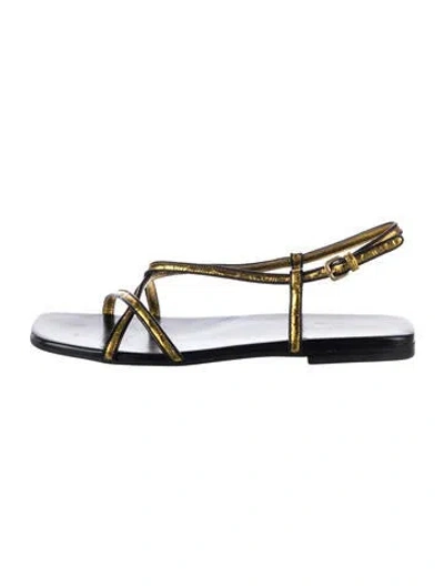 Pre-owned Dries Van Noten Leather Flats In Blue