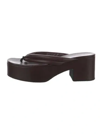 Pre-owned Dries Van Noten Leather Flip Flops In Brown
