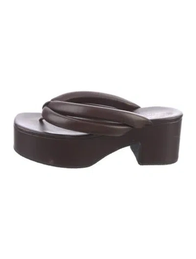 Pre-owned Dries Van Noten Leather Flip Flops In Brown
