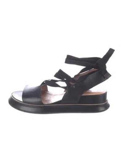 Pre-owned Dries Van Noten Leather Gladiator Sandals In Blue