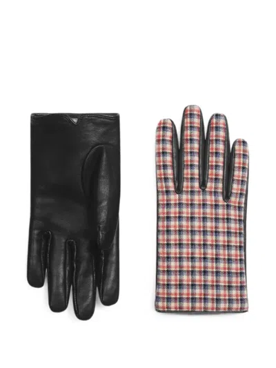 Dries Van Noten Leather Gloves In Purple