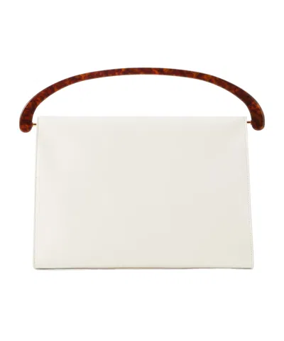 Dries Van Noten Leather Handbag In White