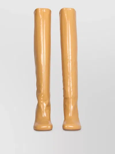 Dries Van Noten Leather High Boots In Brown