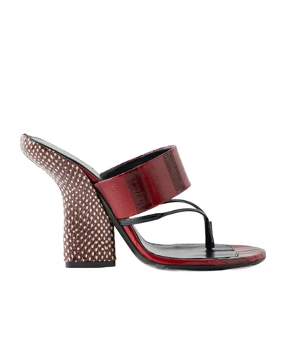Dries Van Noten Leather High-heeled Sandals In Red
