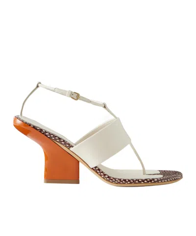 Dries Van Noten Leather High-heeled Sandals In White