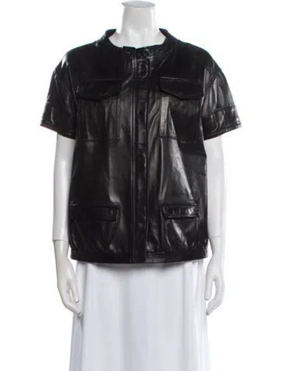 Pre-owned Dries Van Noten Leather Jacket In Black