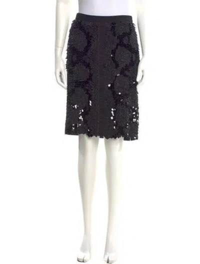 Pre-owned Dries Van Noten Leather Knee-length Skirt In Black