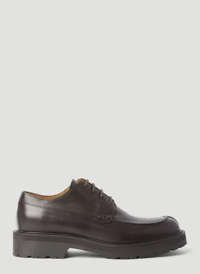 Dries Van Noten Leather Lace-up Shoes In Dark Brown