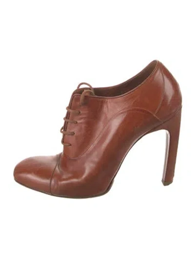 Pre-owned Dries Van Noten Leather Lace-up Boots In Brown