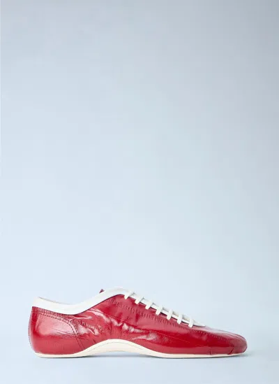 Dries Van Noten Leather Lace-up Sneakers In Red