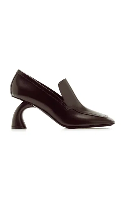 Dries Van Noten Leather Loafer Pumps In Brown