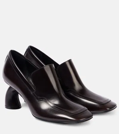 Dries Van Noten Leather Loafer Pumps In Brown
