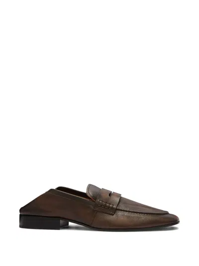Dries Van Noten Leather Loafers In Brown