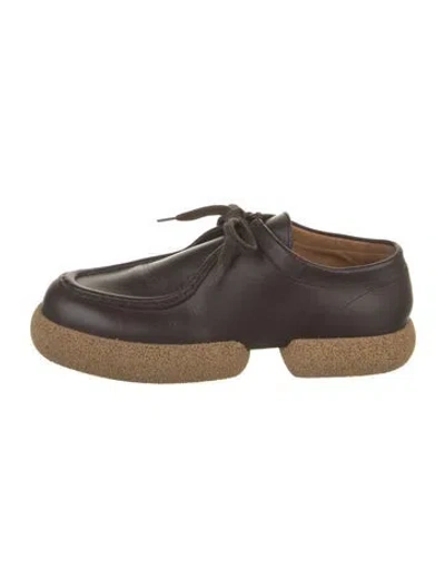 Pre-owned Dries Van Noten Leather Loafers In Brown