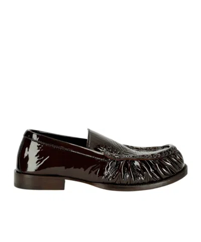 Dries Van Noten Leather Loafers In Olive Green