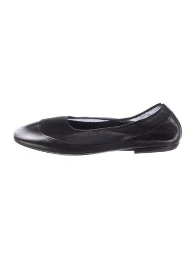 Pre-owned Dries Van Noten Leather Mesh Accents Ballet Flats In Grey