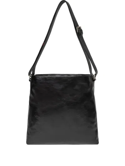 Dries Van Noten Leather Messenger Bag In Black