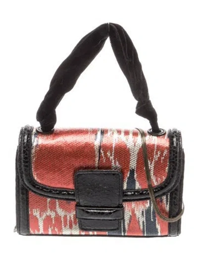 Pre-owned Dries Van Noten Leather Minaudière In Red