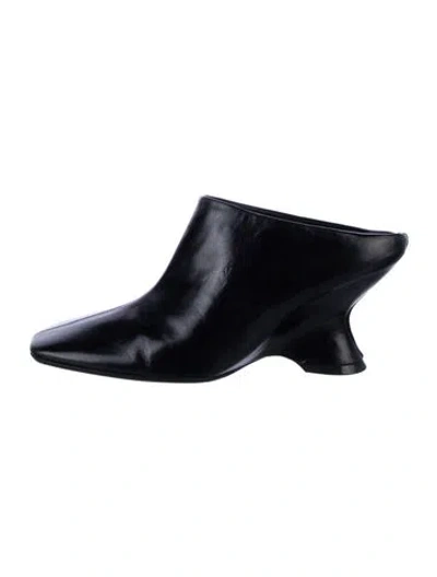 Pre-owned Dries Van Noten Leather Mules In Black