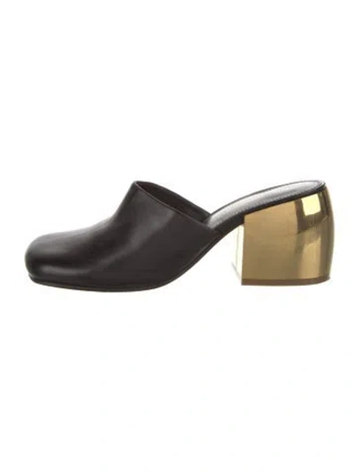 Pre-owned Dries Van Noten Leather Mules In Black
