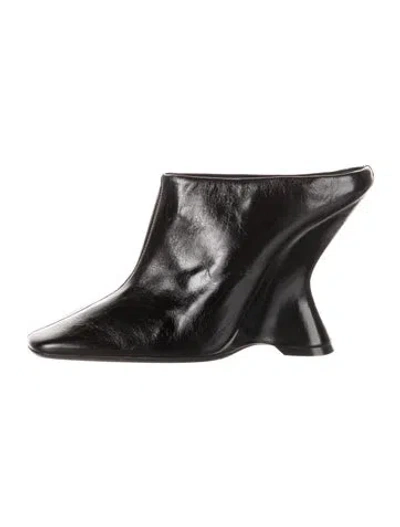 Pre-owned Dries Van Noten Leather Mules In Black