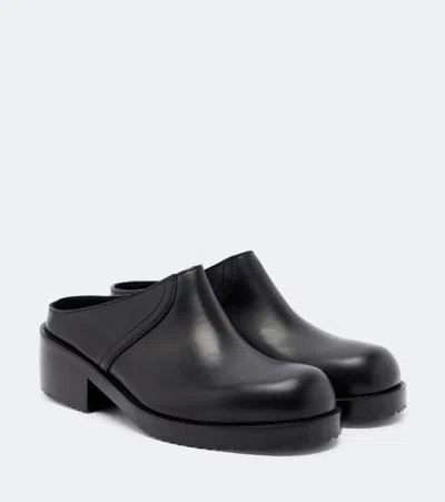 Dries Van Noten Leather Mules In Black