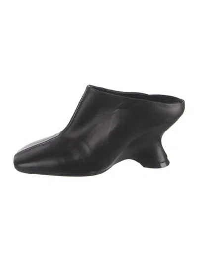 Pre-owned Dries Van Noten Leather Mules In Black