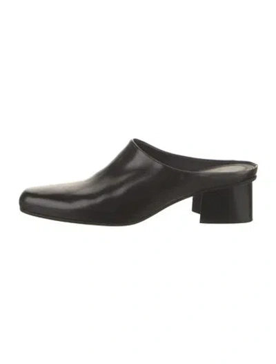 Pre-owned Dries Van Noten Leather Mules In Black
