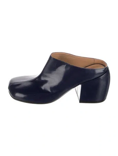 Pre-owned Dries Van Noten Leather Mules In Blue