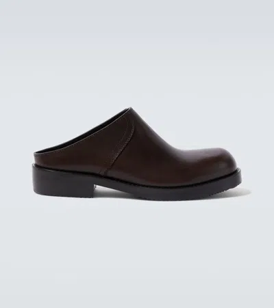 Dries Van Noten Leather Mules In Brown