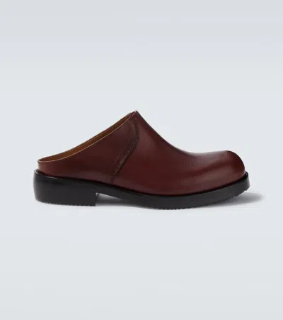 Dries Van Noten Leather Mules In Brown