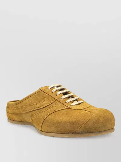 Dries Van Noten Leather Mules In Gold
