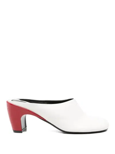 Dries Van Noten Leather Mules In White