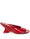 Dries Van Noten Dented Wedge Slide Sandal In Rot