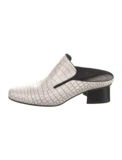 Pre-owned Dries Van Noten Leather Mules In White
