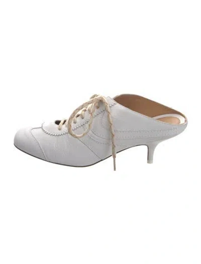 Pre-owned Dries Van Noten Leather Mules In White