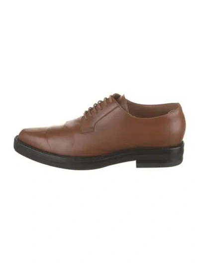 Pre-owned Dries Van Noten Leather Oxfords In Brown