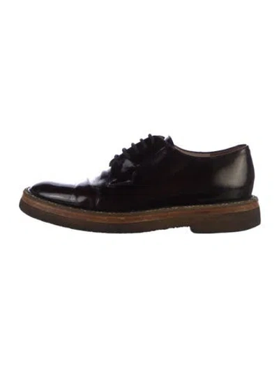 Pre-owned Dries Van Noten Leather Oxfords In Brown