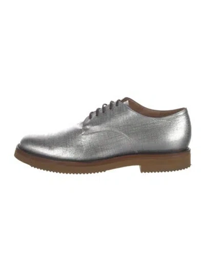 Pre-owned Dries Van Noten Leather Oxfords In Silver