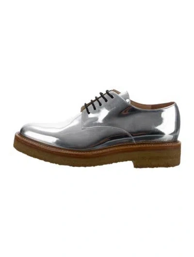 Pre-owned Dries Van Noten Leather Oxfords W/ Tags In Silver