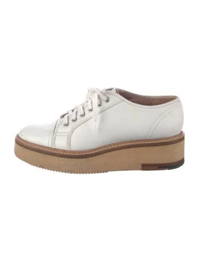 Pre-owned Dries Van Noten Leather Oxfords In White
