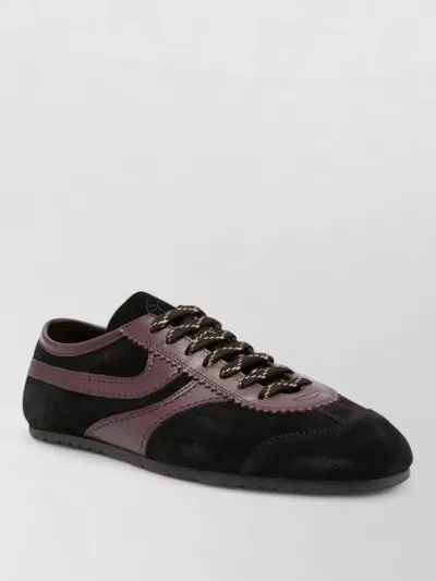 Dries Van Noten Leather Paneled Low-top Sneakers In Multi