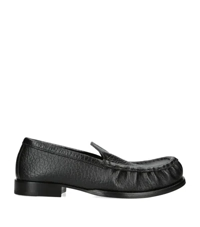 Dries Van Noten Leather Penny Loafers In Black