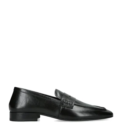 Dries Van Noten Leather Penny Loafers In Black