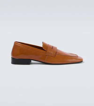 Dries Van Noten Leather Penny Loafers In Brown