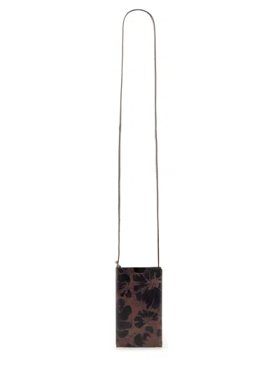 Dries Van Noten Leather Phone Case In Brown
