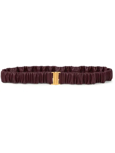 Dries Van Noten Leather Pillow Belt In Red