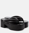 Dries Van Noten Leather Platform Thong Sandals In Brown